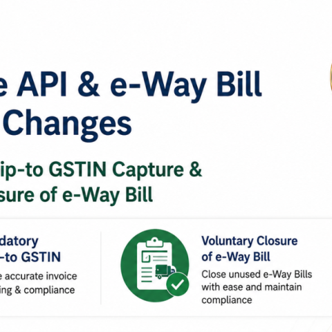 Advisory on e-Invoice API and e-Way Bill IRN API Changes: Mandatory Ship-to GSTIN Capture & Voluntary Closure of e-Way Bill